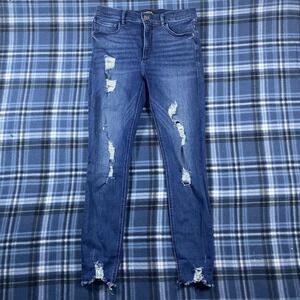 Express Denim Perfect Ankle Legging High Rise Distressed Skinny Jeans Size 6